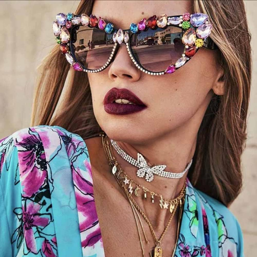 Oversize Cat Eye Diamond Sunglasses Women Designer Luxury Crystal Sexy Sun Glasses for Ladies Eyeglasses Feminino image number 6
