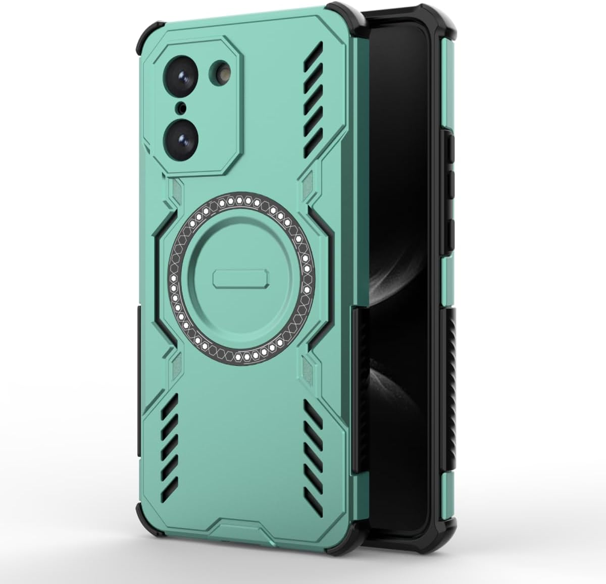 Longstong Magnetic Armoured Case for Oneplus Nord 5 5G / Oneplus Nord5 5G (6.83 Inches) - Purple