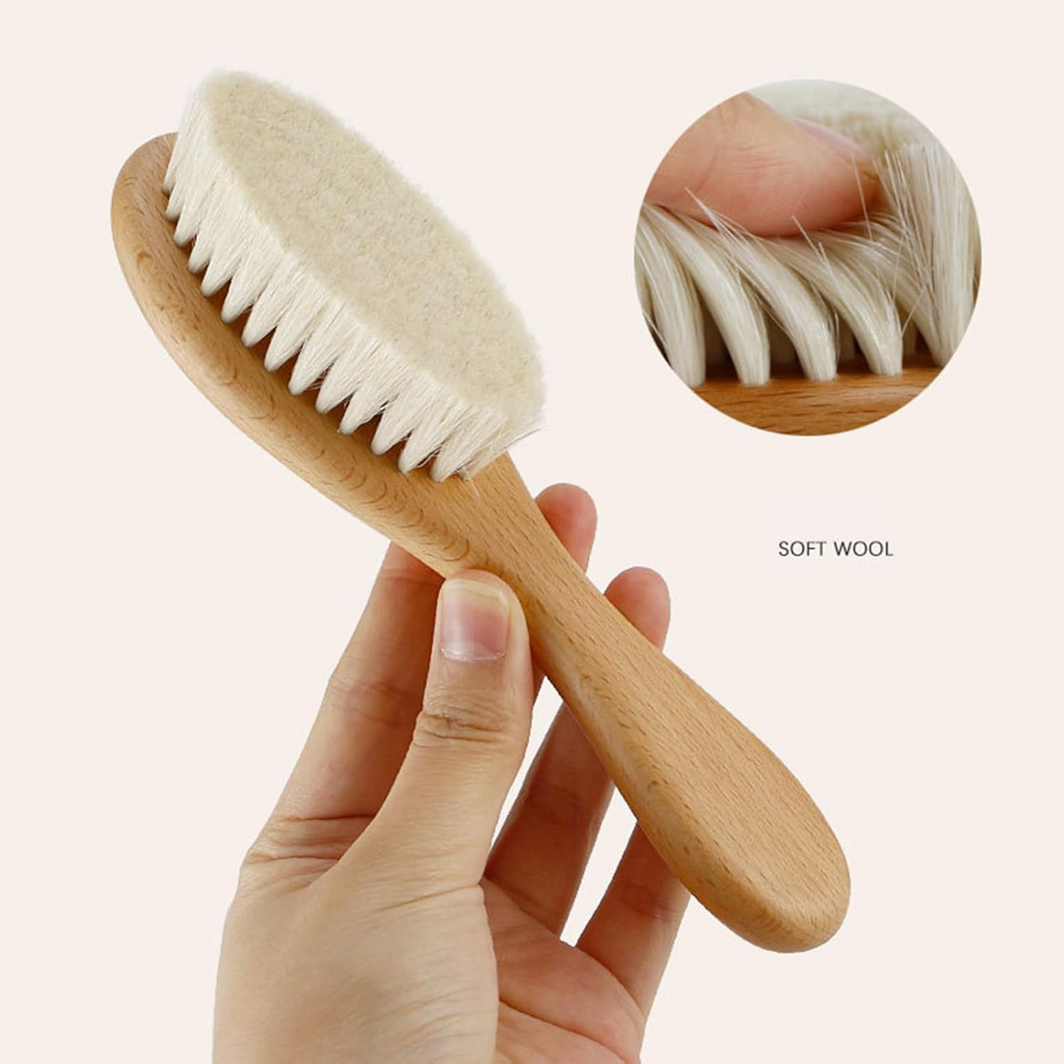 4PC Baby Comb Set-Soft Bristle Goat Hair Brush for Kids,Toddler Hair Brush Grooming Kit for Newborns & Toddlers,Wooden Baby Hair Brushes image number 6