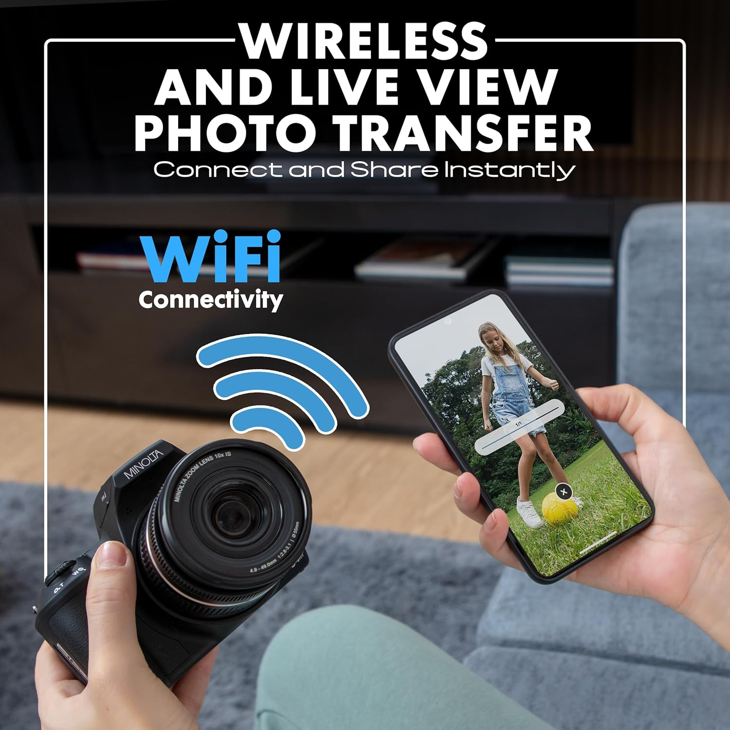 Minolta Proshot 64MP Digital Camera &ndash; 10X Optical Zoom, 4K Ultra HD Video, Macro Shooting, Anti-Shake, 3-Inch LCD Screen, Face Detection &ndash; Includes 32GB SD Card, Battery & Case (Purple) image number 1