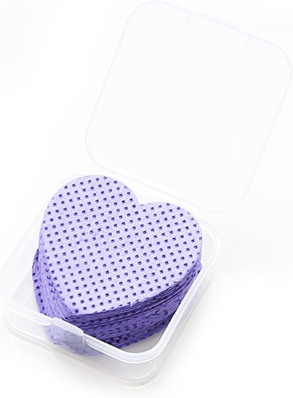 OIIBWQ 50Pcs Disposable Nail Polish Remover Pads Nail Wiping Tool Lint Free for Eyelashes Lips Cleaning Patches, Purple - Purple image number 1