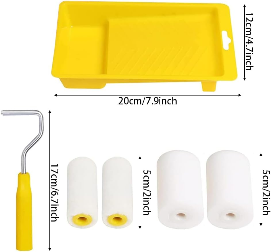 Foam Paint Roller Decorating Kit, 6Pc Small Roller Tray Set for Wall Mural Repair image number 3