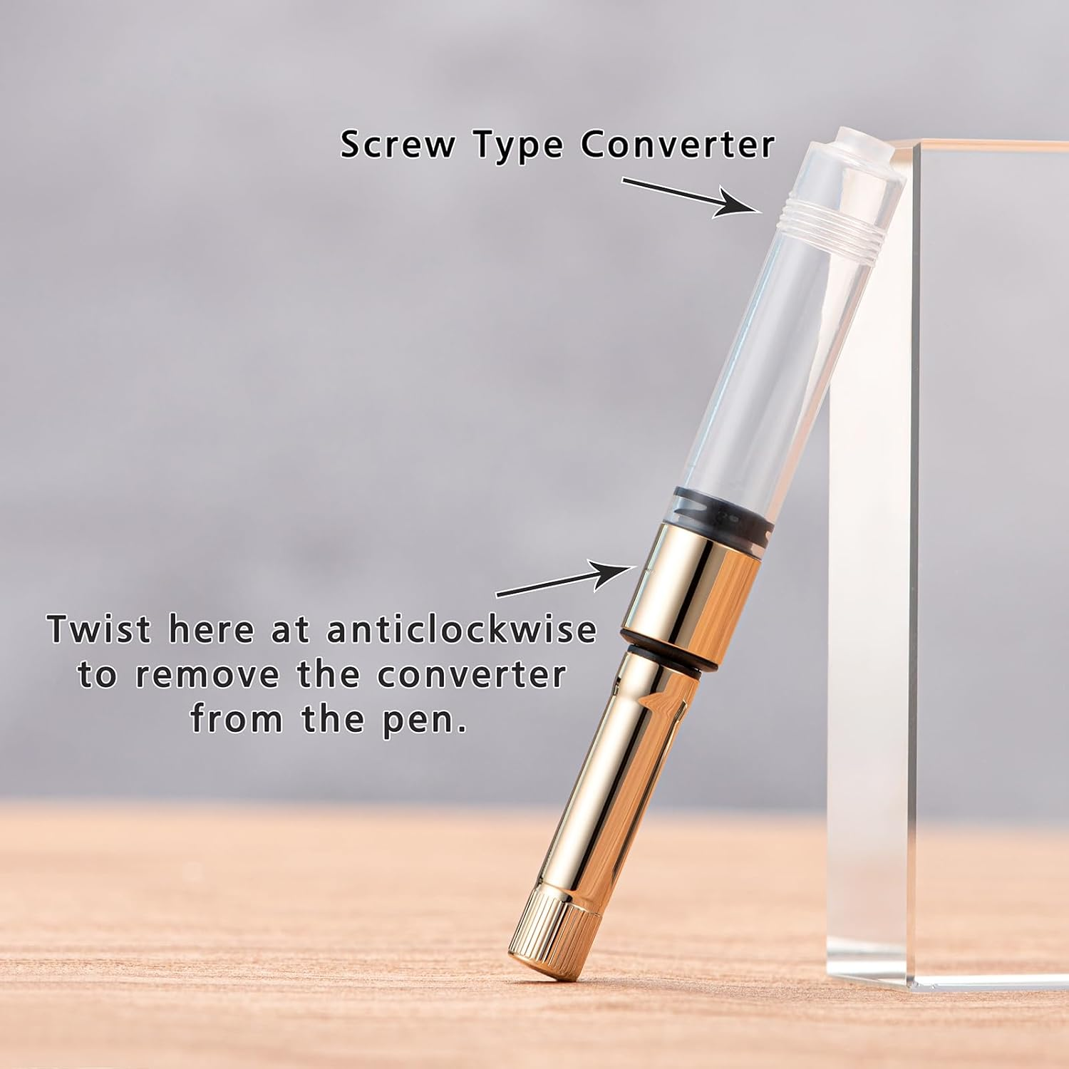 Jinhao 9019 Dadao Series Fountain Pen, Size 8 Medium Nib with Refillable Large Ink Converter, Transparent Clear Design Smooth Writing Pen (Gold Trim) image number 1