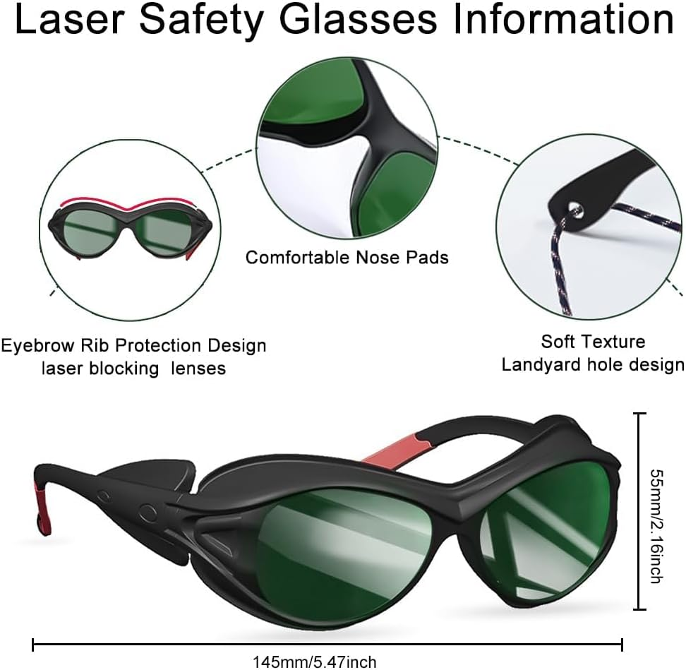 Red Light Therapy Glasses, Laser Hair Removal Glasses, IPL Laser Safety Glasses 190-450Nm&560-2000Nm, Eyes Protection for Tanning Goggles and Red Light Therapy image number 1