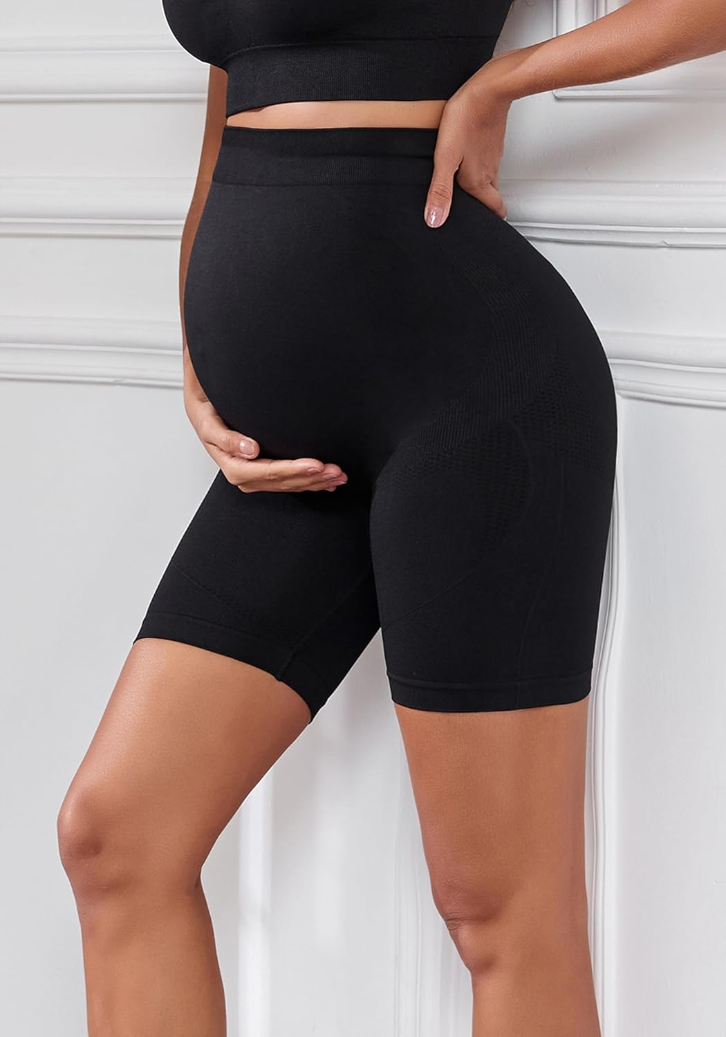 Lataly 3Pack Women'S Maternity Shorts over the Belly Yoga Biker Pregnancy Workout Running Active Shorts for Women