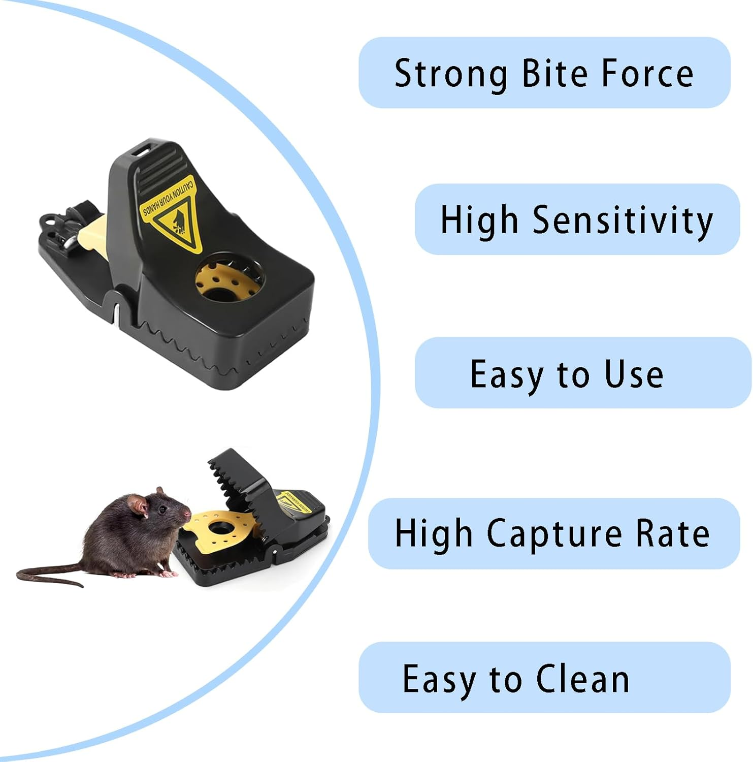 4-Pack Reusable Mouse Traps - Heavy Duty, High Sensitivity, Safe & Effective Indoor/Outdoor Rodent Catchers - Quick & Easy Clean Mice Catcher