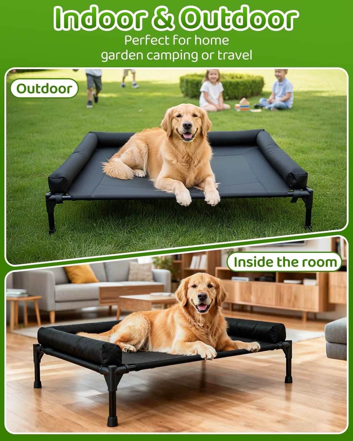 STORM HERO Elevated Dog Bed - Raised Dog Beds for Medium Large Dogs, Durable XL Dogs Cat Pet Hammock Bed with Skid-Resistant Feet, Breathable & Washable Mesh Puppy Bed for Indoor and Outdoor image number 2