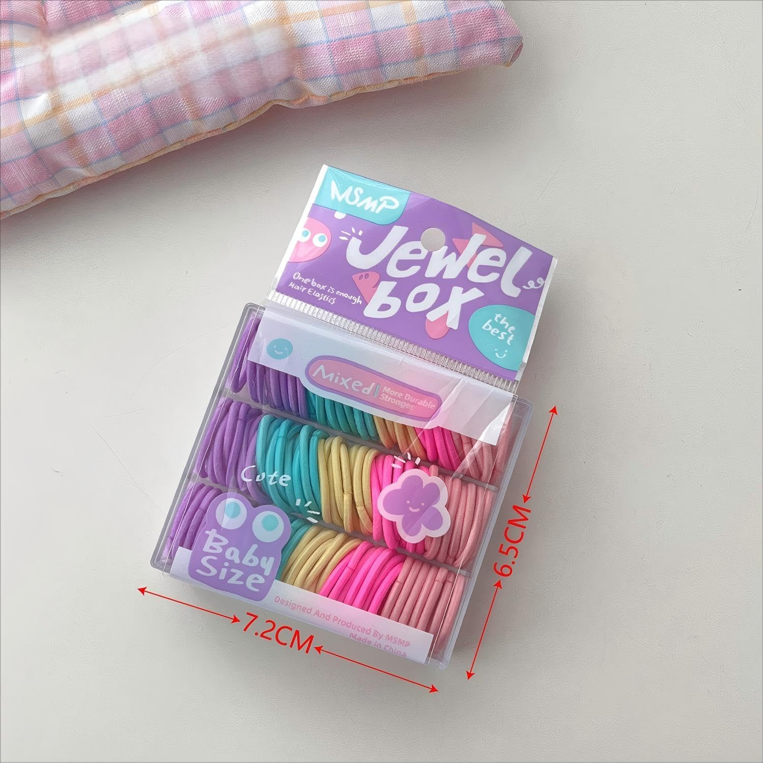 100Pcs Multicolor Mini Elastic Hair Ties, No Crease Ponytail Holders Hair Ties for Kids Girls (Color B) image number 1