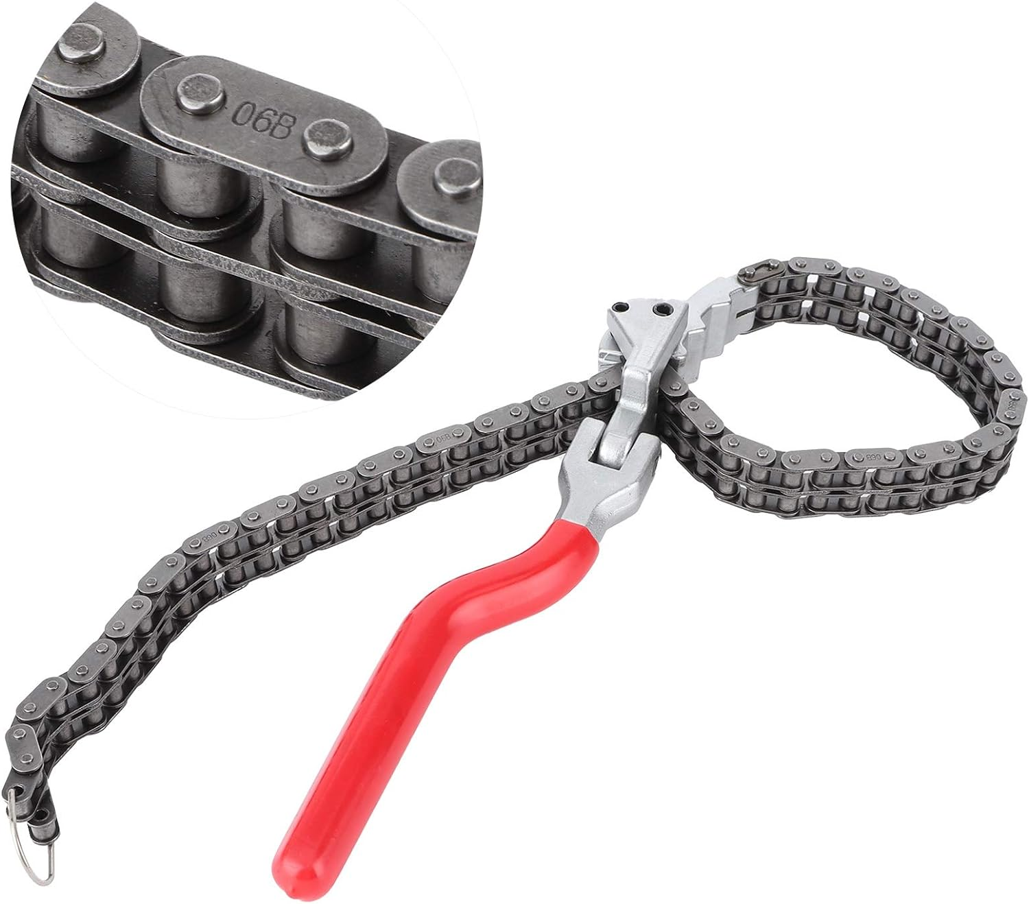 Oil Filter Wrench, 13.8In Universal Adjustable Oil Filter Pliers with 20.5In Chain, Chain Type Wrench Spanner for 2.4‑6.3In Diameter Canister‑Type Filters, Auto Repairing Removal Tool image number 5