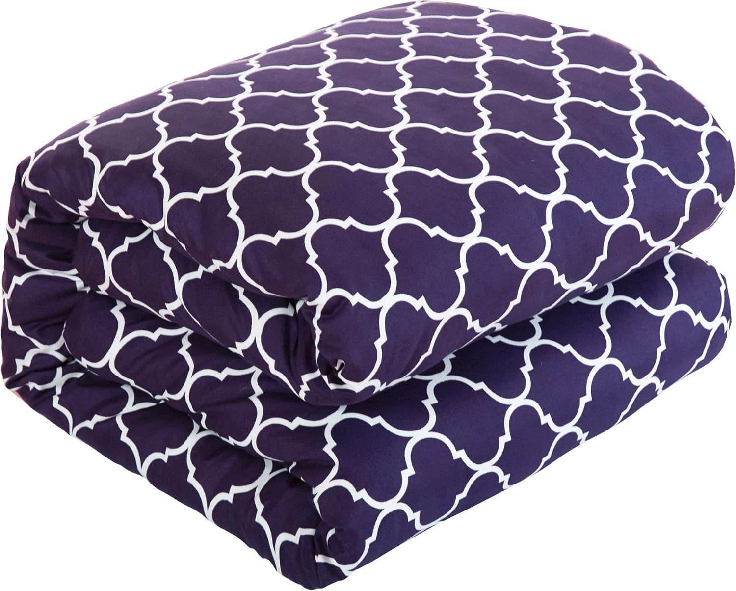 Chic Home Brooklyn 3 Piece Reversible Duvet Cover Set Geometric Diamond Fretwork Pattern Print Zipper Closure Bedding-Decorative Pillow Shams Included, King, Plum image number 2