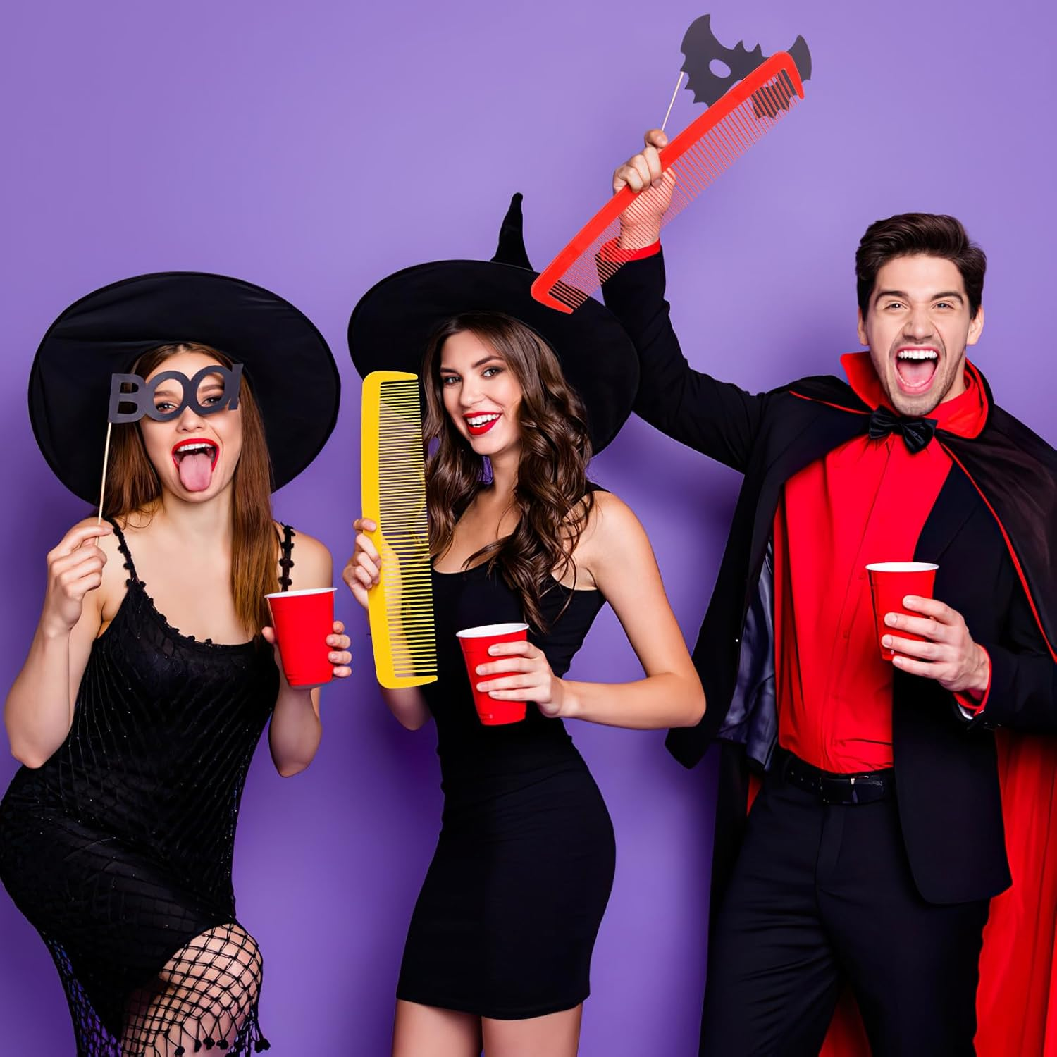 BESPORTBLE Giant Man Big Comb: 3Pcs Halloween Funny Giant Comb, Hair Comb for Women Men, Funny Make up Wide Tooth Comb image number 5