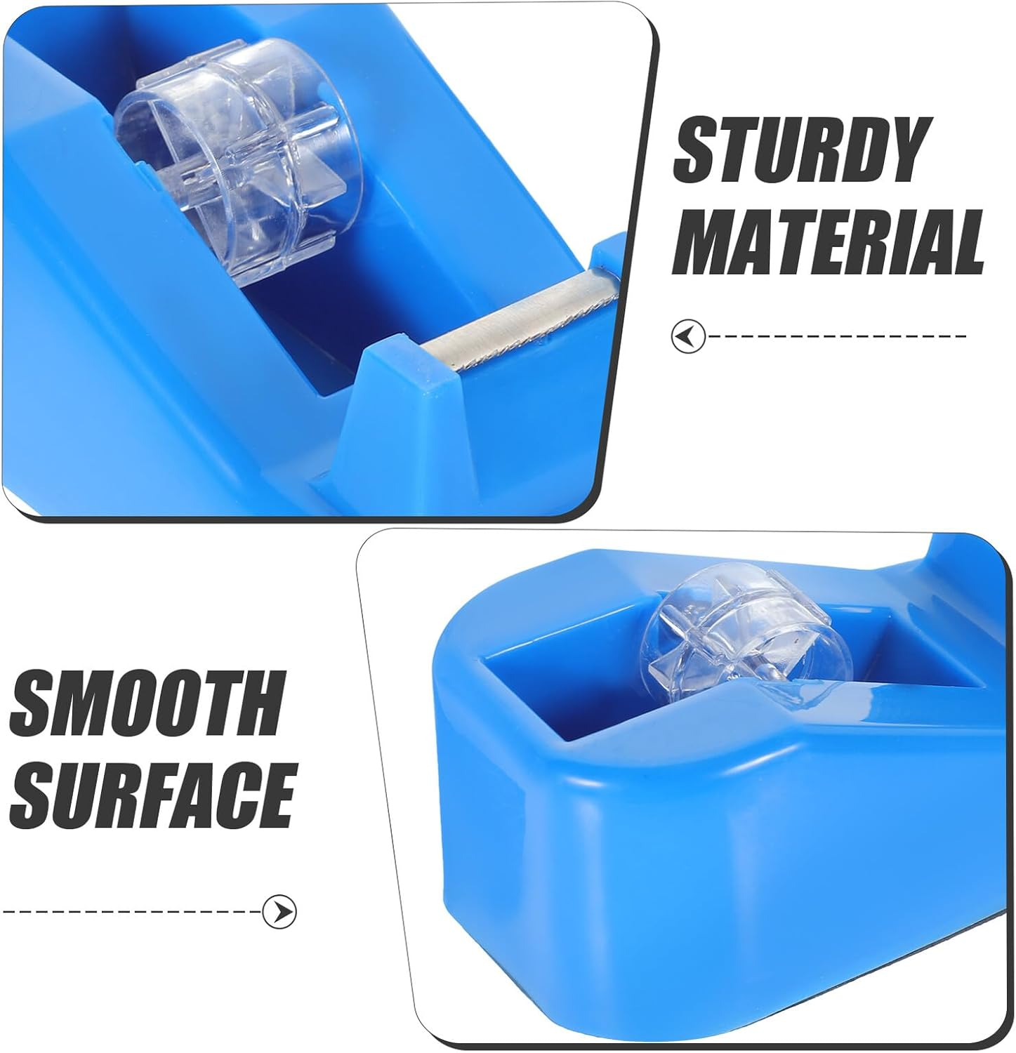 Veemoon Portable Small Tape Dispenser with Colored Transparent Design Hold and Cut Tape Holder for Office School and Home Use Practical Desk Accessory in Blue image number 1