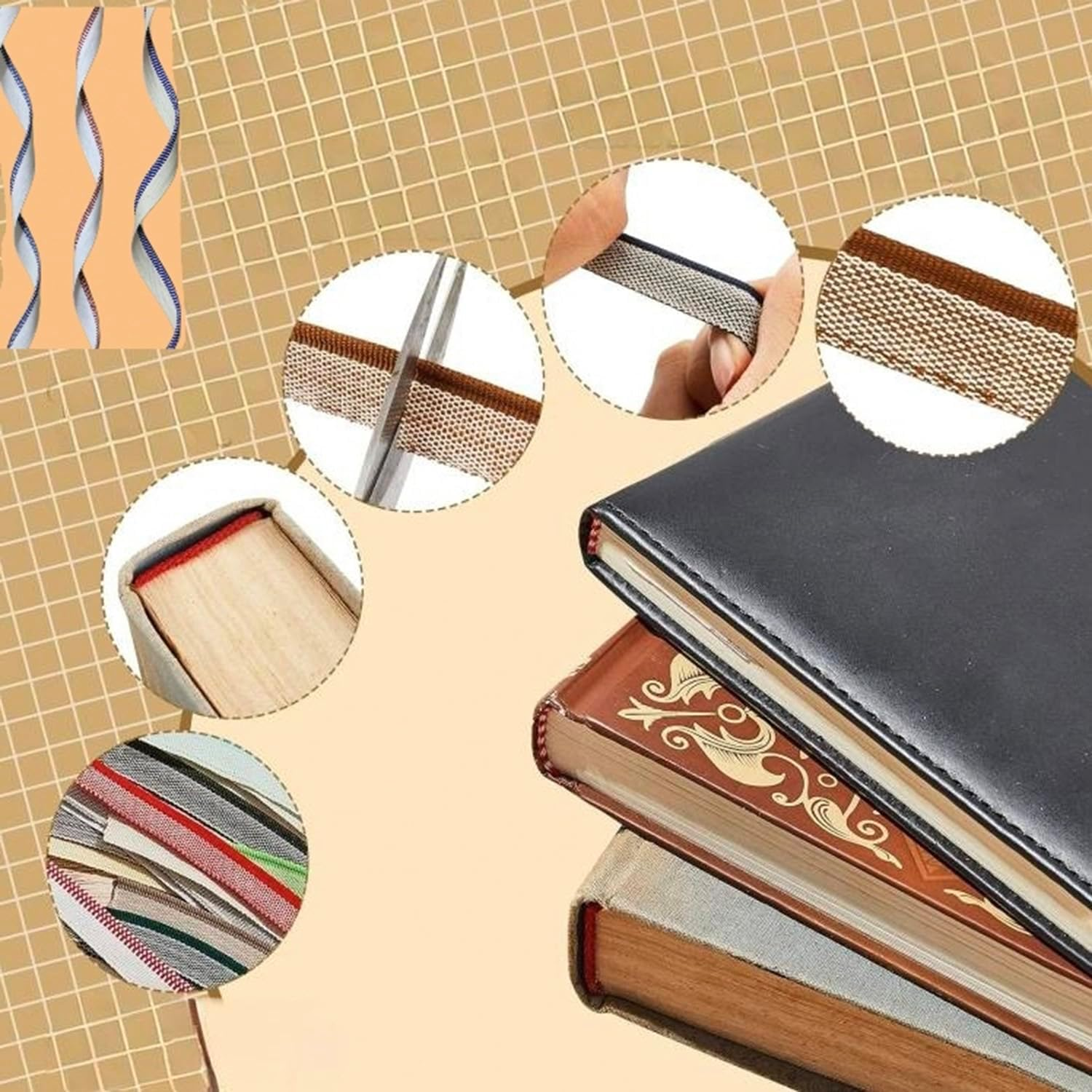 Hysgscwd 52Pcs Book Binding Headbands, 26 Colors 11.8Inch Bookbinding Endbands Book Binding Kit for Beginners, Book Headbands Binding Supplies, Archival Bookbinding Cloth, Book Decoration DIY Crafts image number 6