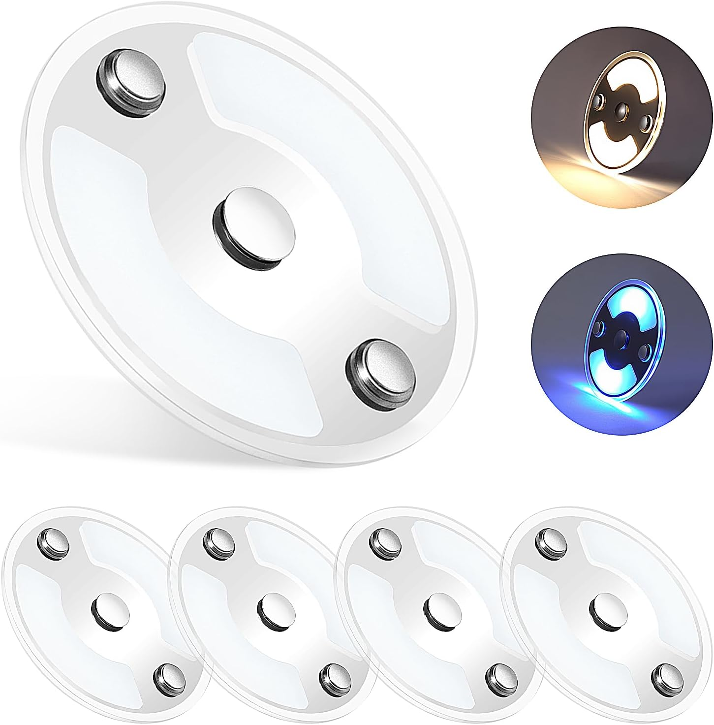 4 X 3&rdquo; 12V Campervan LED Interior Panel Puck Light Dimmable Ceiling Disk Light 5000K, Caravan Boat Surface Mount Fixture with Touch Switch for Motorhome Van Lighting