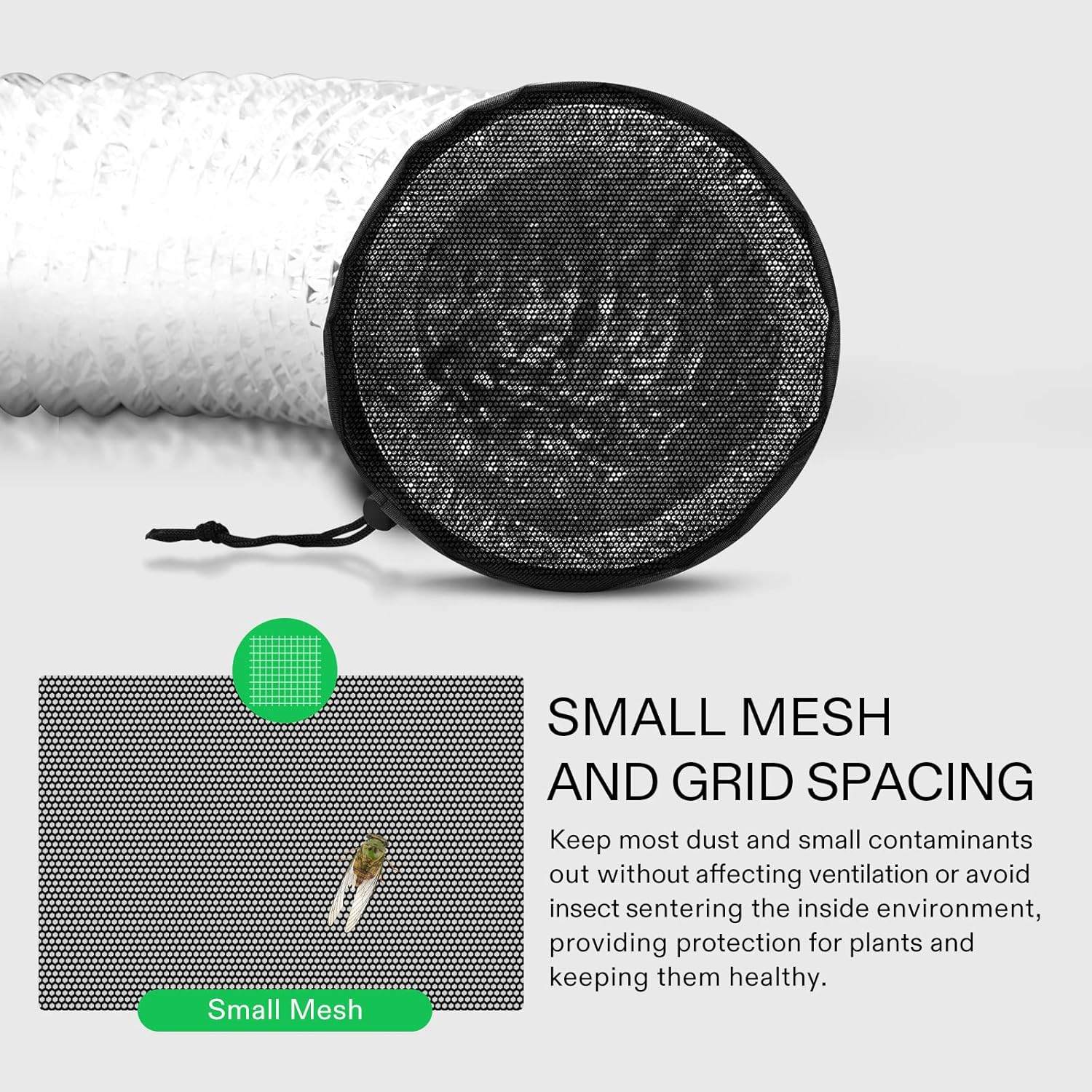 VIVOSUN 2-Pcs. Grow Tent Vent Cover, 4"/6"/8" Duct Filter Vent Cover with Elastic Band and Fixed Buckle for Plant Grow Tent Vent image number 5