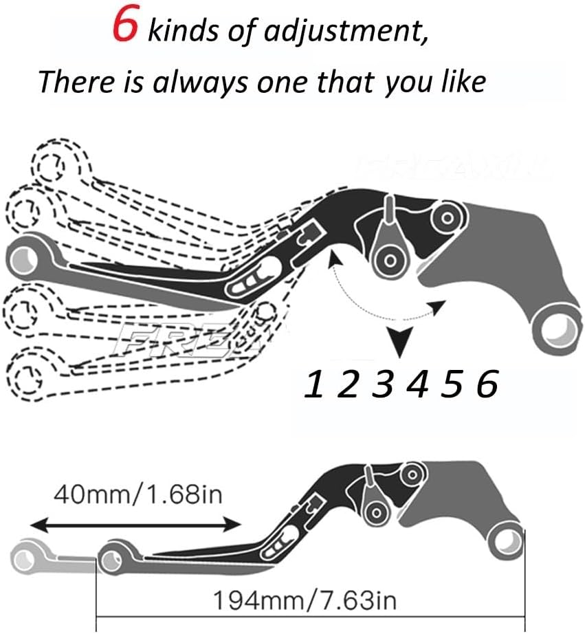 Motorbike Brake Clutch Lever for Kawa&Saki ER-5 ER5 2004-2005 Motorcycle CNC Adjustable Foldable Brake Clutch Lever Handle Grips Set (Color : 9, Size : ER5) image number 3