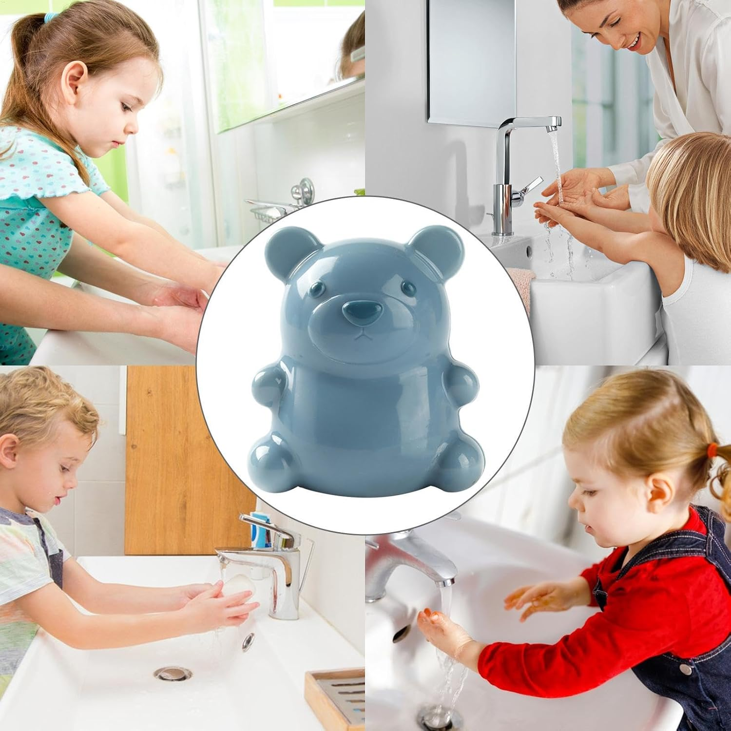 Nail Cleaning Brush - Adorable Nail Brush, Washable Nail Brush | Nail Brush High Performance Bear Shaped Nail Brush, Soft Bristles Easy Grip Bear Finger Nail Brush, Lightweight Nail Brush for Little image number 4