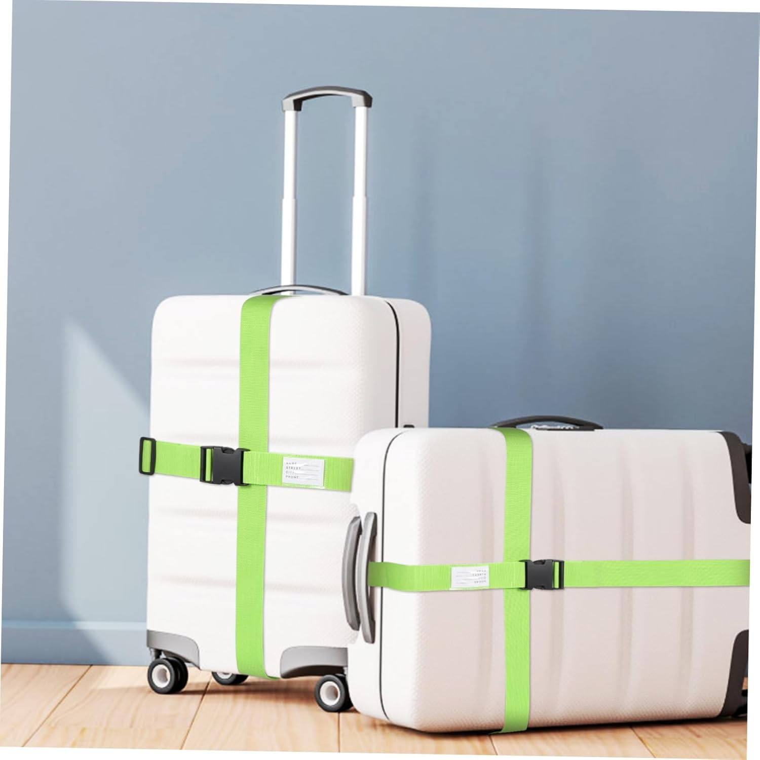 GARIOUANS 4Pcs Adjustable Luggage Strap with Fluorescent for Suitcase Security Tear Resistant Polypropylene Fiber Travel Accessories for Easy Identification and Quick Release