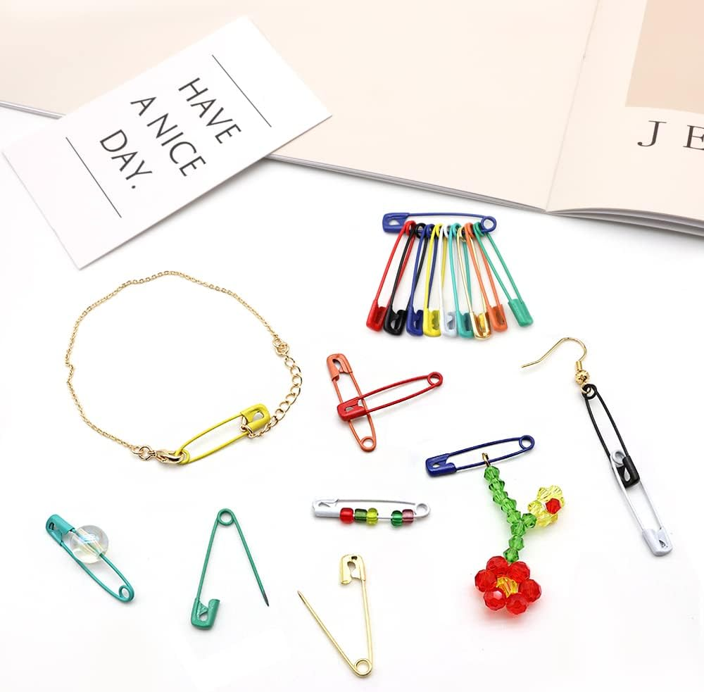 200Pcs -Safety Pins Colored, 1.26Inch32Mm Small Safety Pin Kit Colorful Assortment Bulk for Quilting Clothes Baby Diaper Decorative (Multi) image number 5