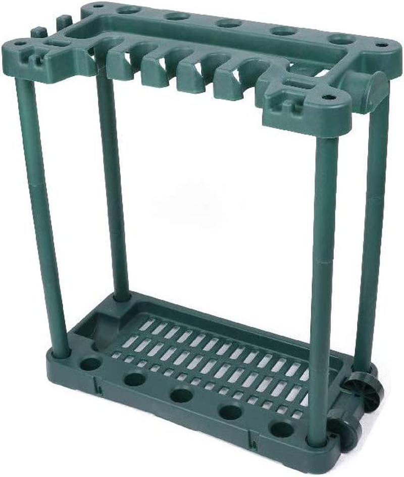 HORUSDY Garden Tools Storage Rack, Large Size, Portable Rolling Utility Rack with Wheels for Long and Short Handles Garage Organizer Fits 40 Yard Tools image number 1