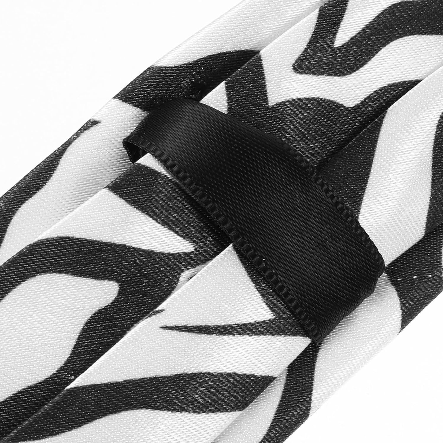 Ipetboom Zebra Pattern Necktie Unisex Men Women Dress Tie for Uniforms and Parties, Animal Print Tie Suitable for Office and Casual Wear image number 5