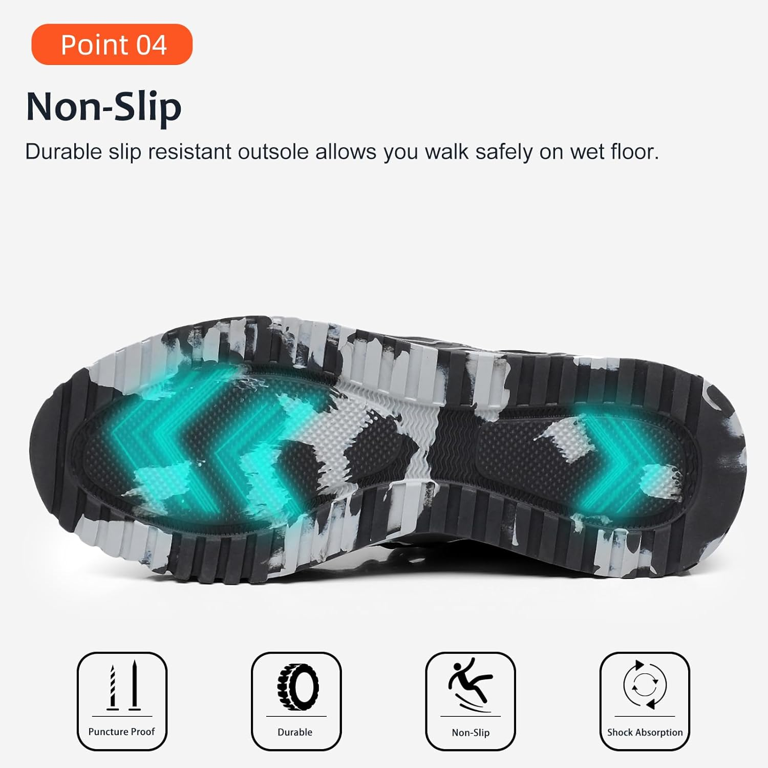 Composite Steel Toe Shoes for Men Work Safety Sneakers Non Slip Comfortable Lightweight Breathable Mens Hard Toe Industrial Construction Tennis Slip on Footwear image number 2