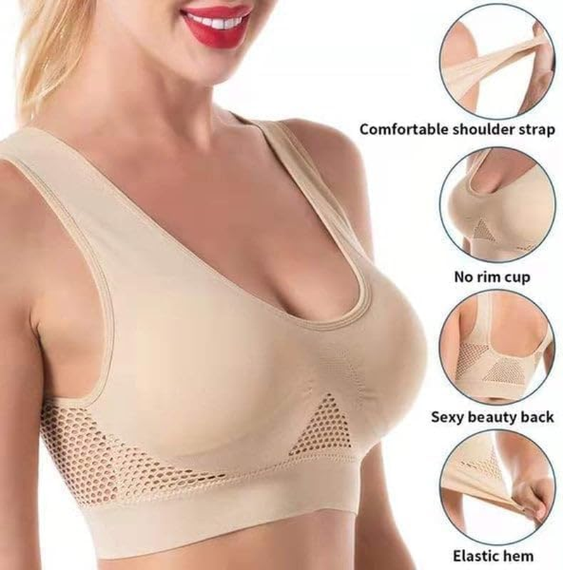 Women'S Underwear Hollow Breathable Cool Liftup Air Bra No Steel Ring image number 3