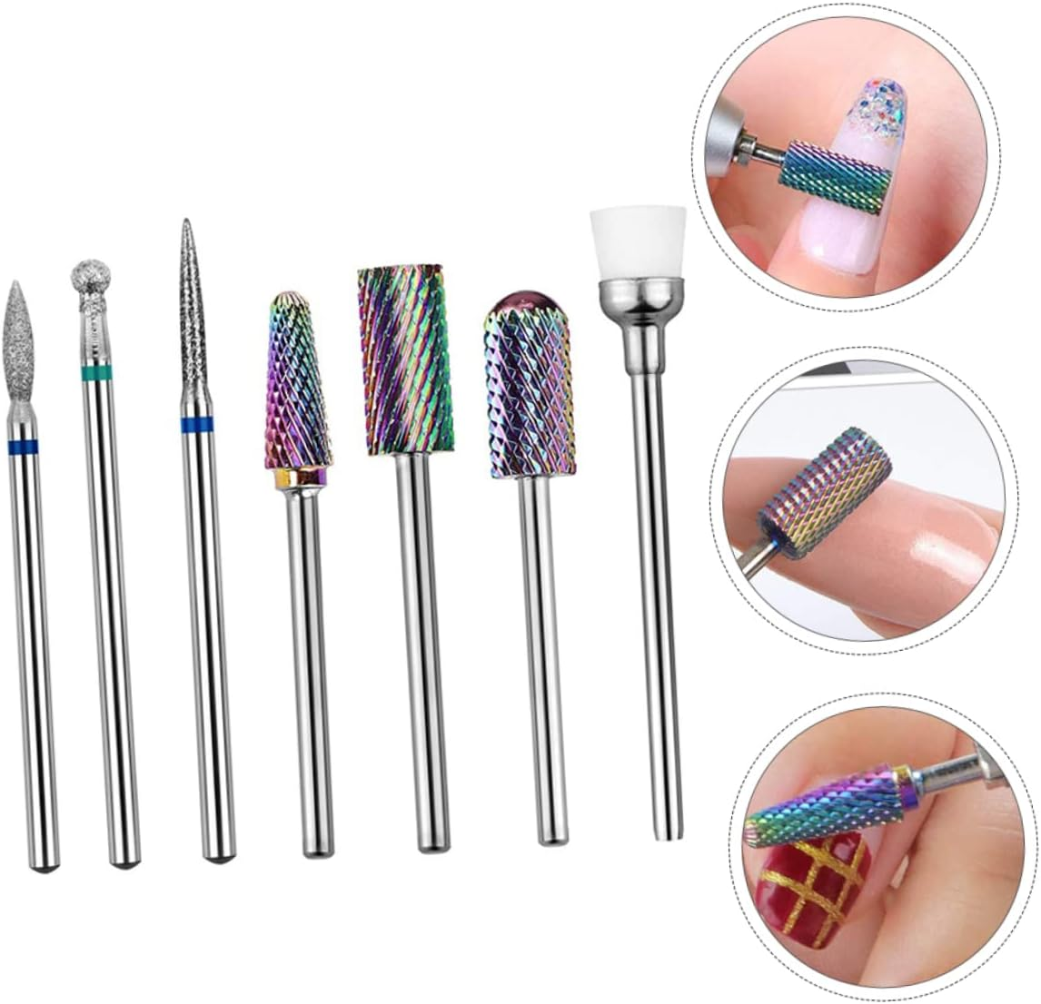 DEARMAMY Multi-Function Nail Drill Tungsten Steel Grinding Heads Manicure Grinding Tools Easy Install image number 2