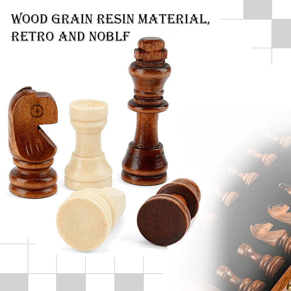 Mofish Chess Board, Chess Sets Wooden Travel Chess Set for Adults and Kids, Folding Chess Board Set with Crafted Chess Pieces Includes Extra Queens, Great Gifts for Friends (39 * 39CM) image number 4