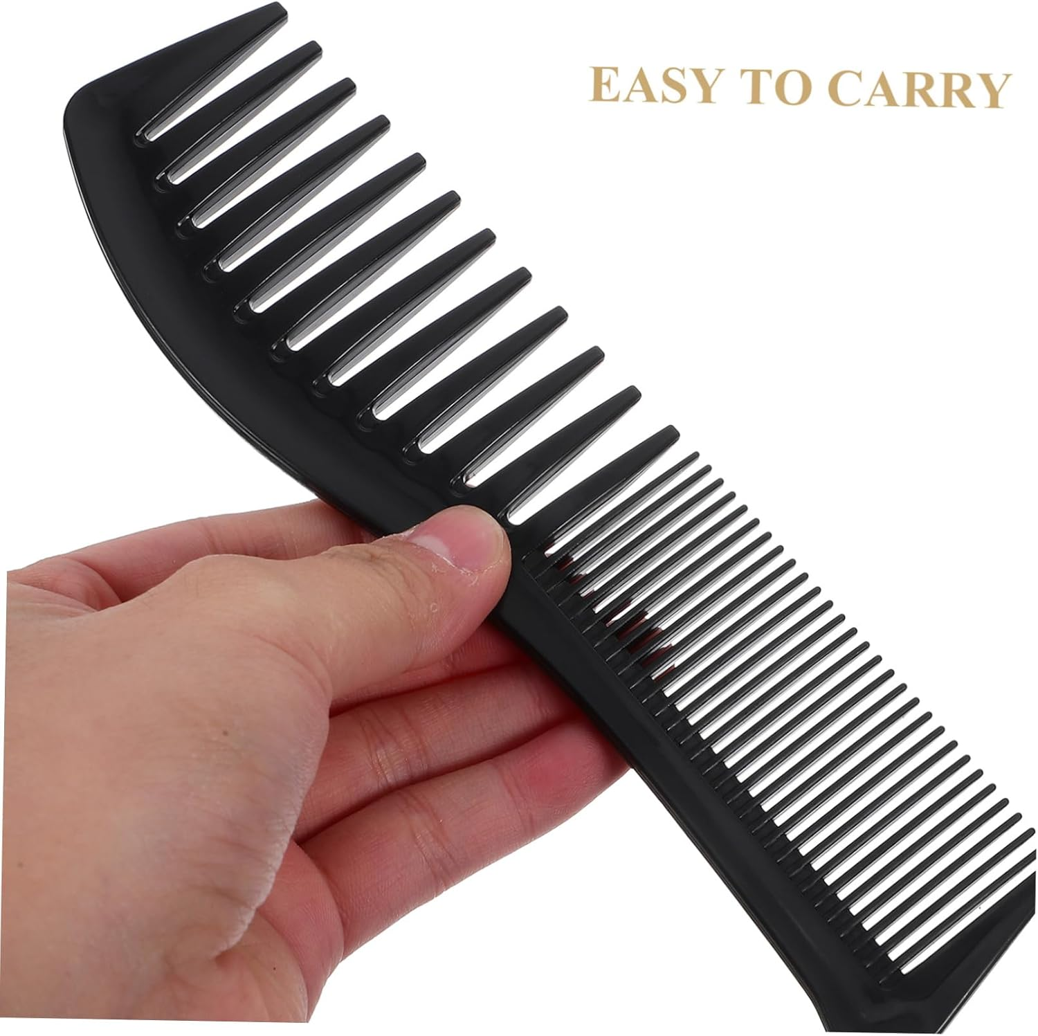 HAMPPLIES 4Pcs Wide Tooth Plastic Combs Hairdressing Tool Set for Men and Women Professional Detangling Styling Combs for Barber Salon and Family Use image number 3