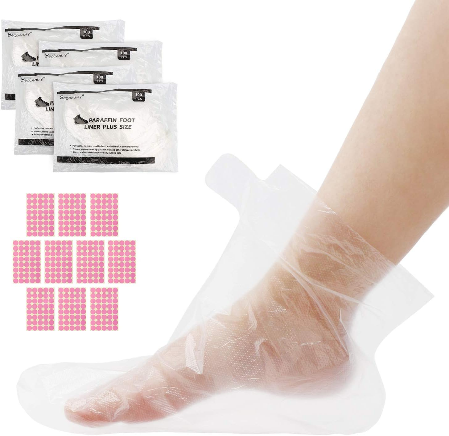 Segbeauty 200 Counts Paraffin Wax Bags for Hands and Feet, Plastic Paraffin Wax Liners, Therapy Wax Refill Socks and Gloves Paraffin Bath Mitts Covers for Therabath Wax Treatment Paraffin Wax Machine