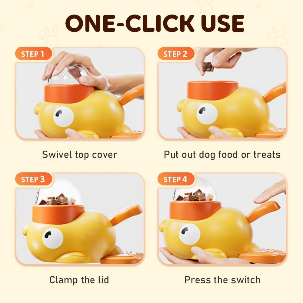 2-In-1 Interactive Dog Slow Feeder Puzzle Toy, Duck-Shaped Pets Food Dispenser with 3 Size Food Outlet Dog Treat Dispensing for Healthy Eating (Yellow) image number 6