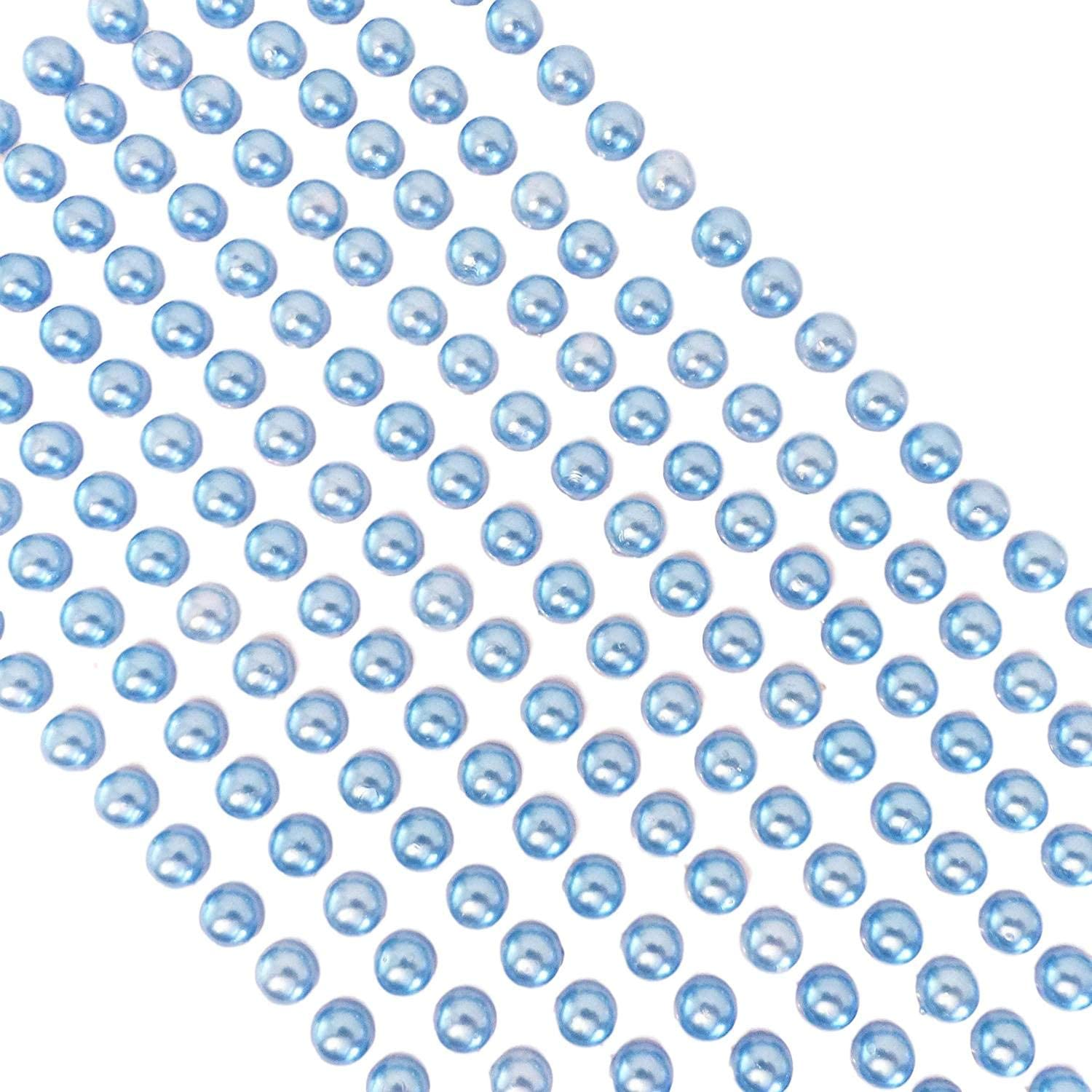 400 Self Adhesive Pearls 6Mm Small round Pearl Stick on Adhesive Beads Embellishment (White)