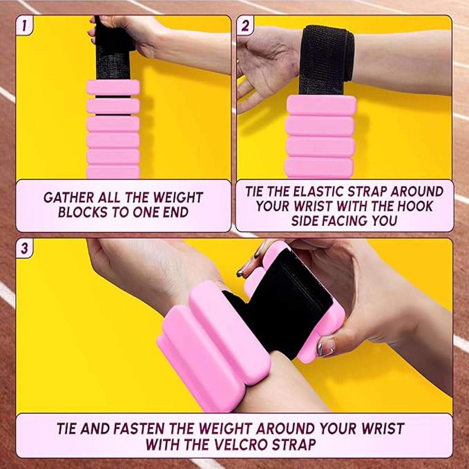 Lxcshljx 2PCS Wrist Ankle Weights(1Lb/Pair), Adjustable Wearable Wrist and Ankle Weights for Women Men, Silicone Weighted Wristlet Bracelet Wraps for Exercise, Yoga, Dance, Pilates, Aerobics, Workout image number 4