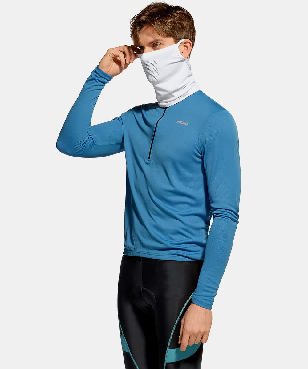 TSLA Unisex Lightweight Breathable Face Cover, UV Protection Moisture Wicking Headwear for Outdoor Sports Running, Hiking, Cycling - Blue image number 7