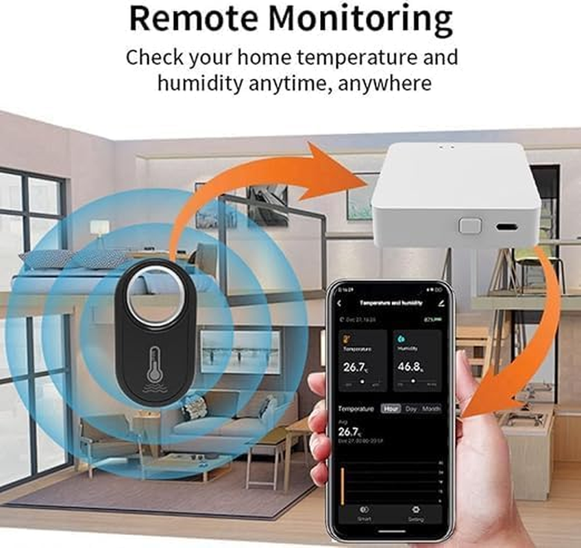[AT-E] Tuya Zigbee Temperature and Humidity Sensor, Wireless Smart Home Detector image number 4