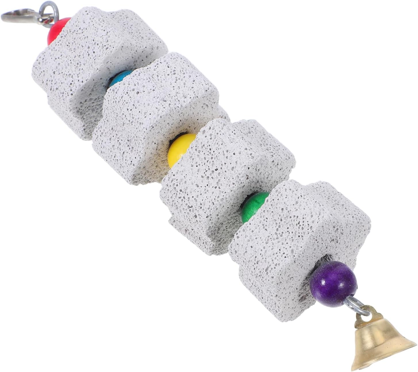 Ifundom Natural Stone Beak Grinder for Parrots Small Animal Chew Toys Bird Cage Accessories image number 5