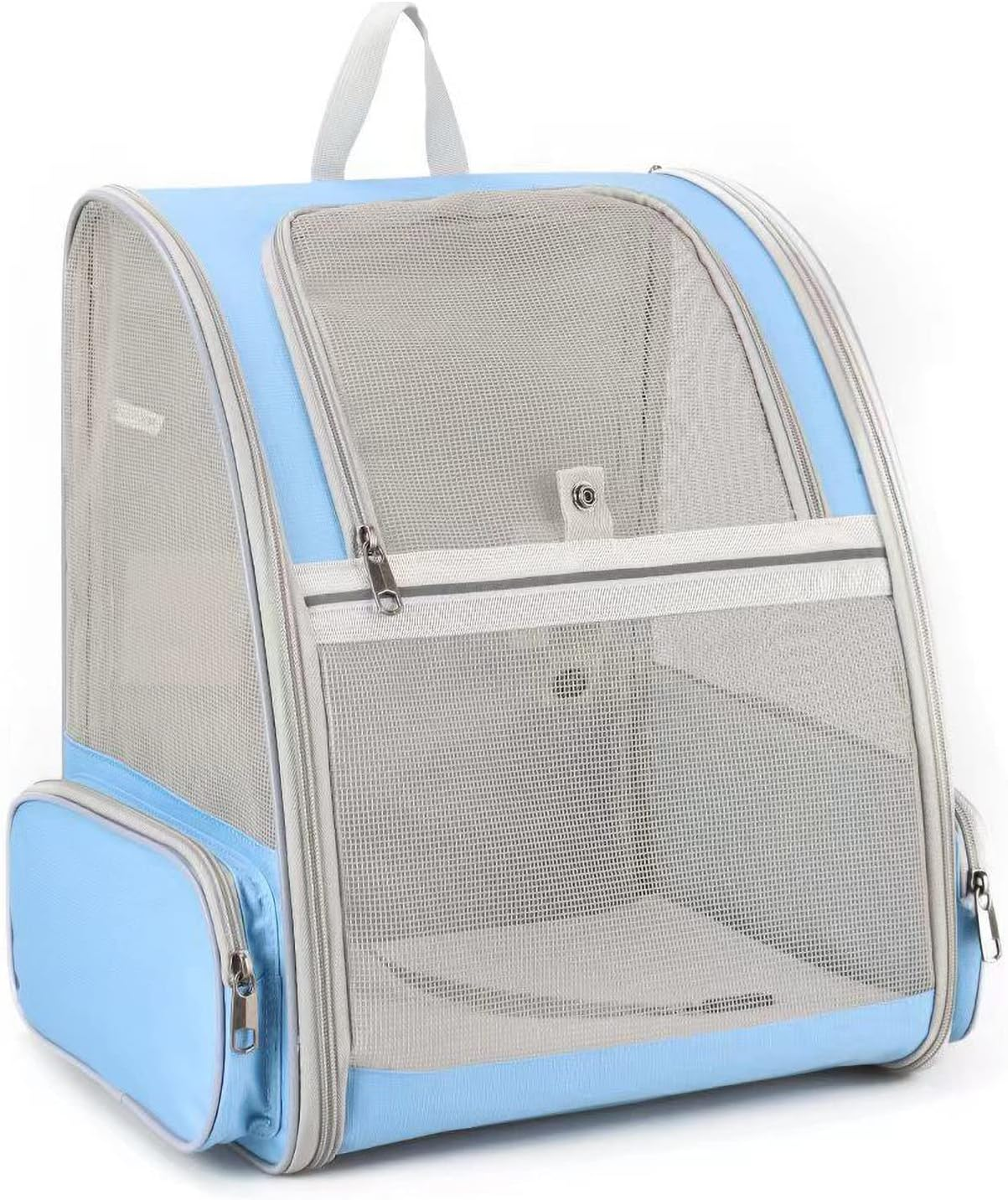 Pet Backpack Carrier for Small Pets Cats Dogs and Rabbit up to 16 Pounds, Collapsible Breathable Ventilated Design, Safety Straps, Backpack Designed for Travel, Hiking, Walking & Outdoor Use (Blue) image number 2