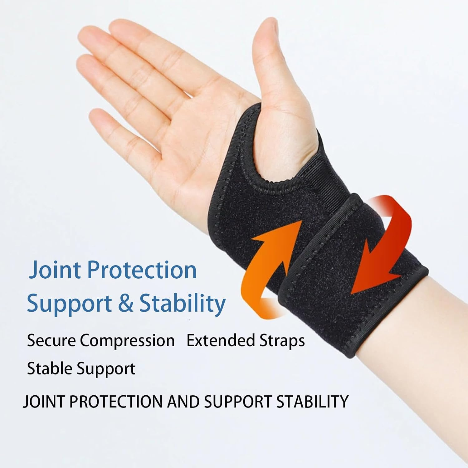 Wrist Compression Bands and Wrist Guards, Unisex, Suitable for Fitness, Weightlifting, and Office Work. (Left Wrist + Right Wrist)