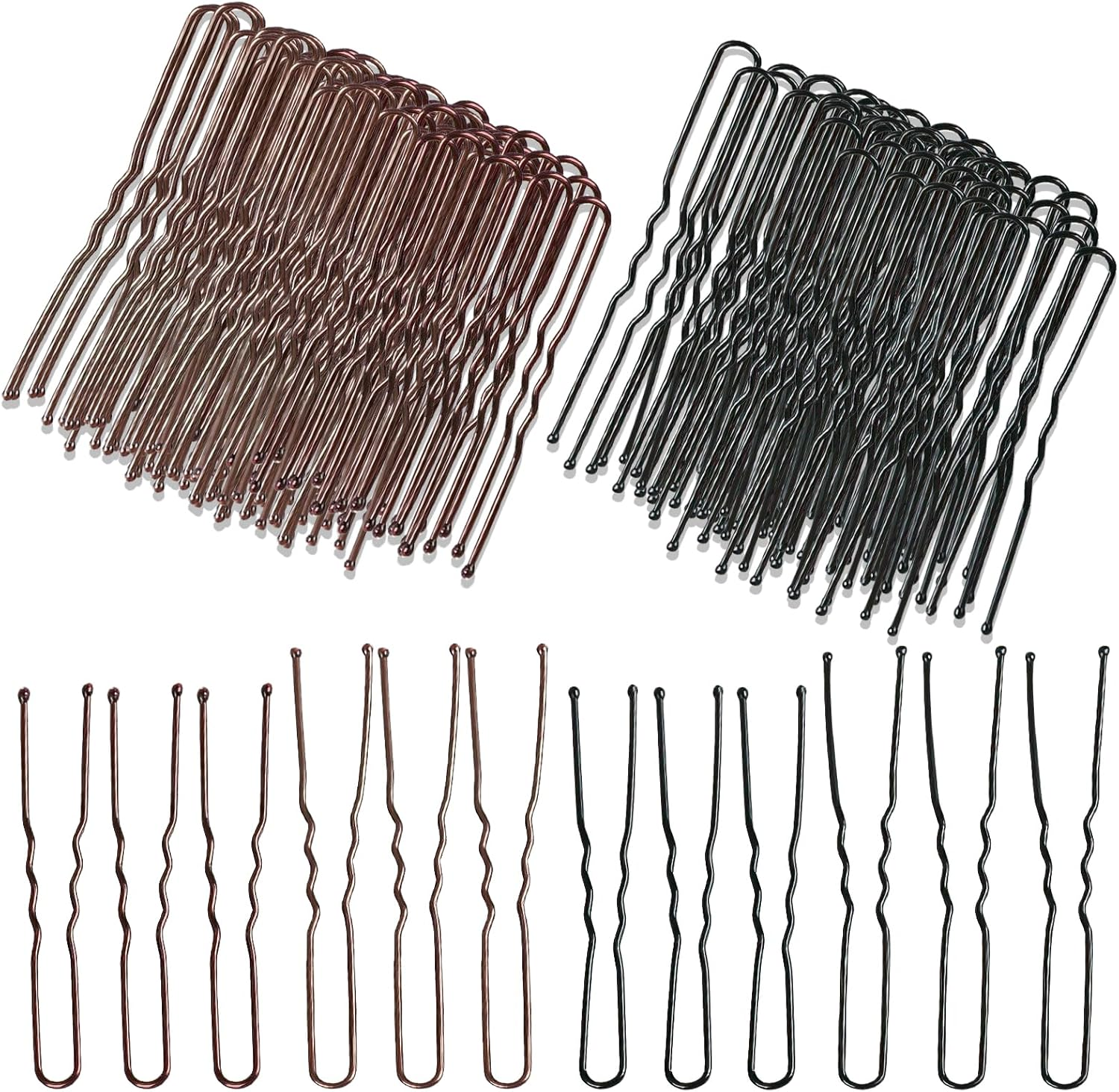 Bobby Pins Brown Metal Hair Clips U Shaped Hair Pins Black With image number 6