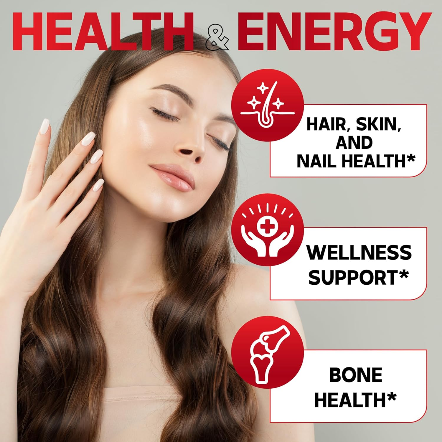 Biotin Supplement 500Mg - Combined Selenium, Folate & Collagen - 90 Capsules - 3 Month image number 1