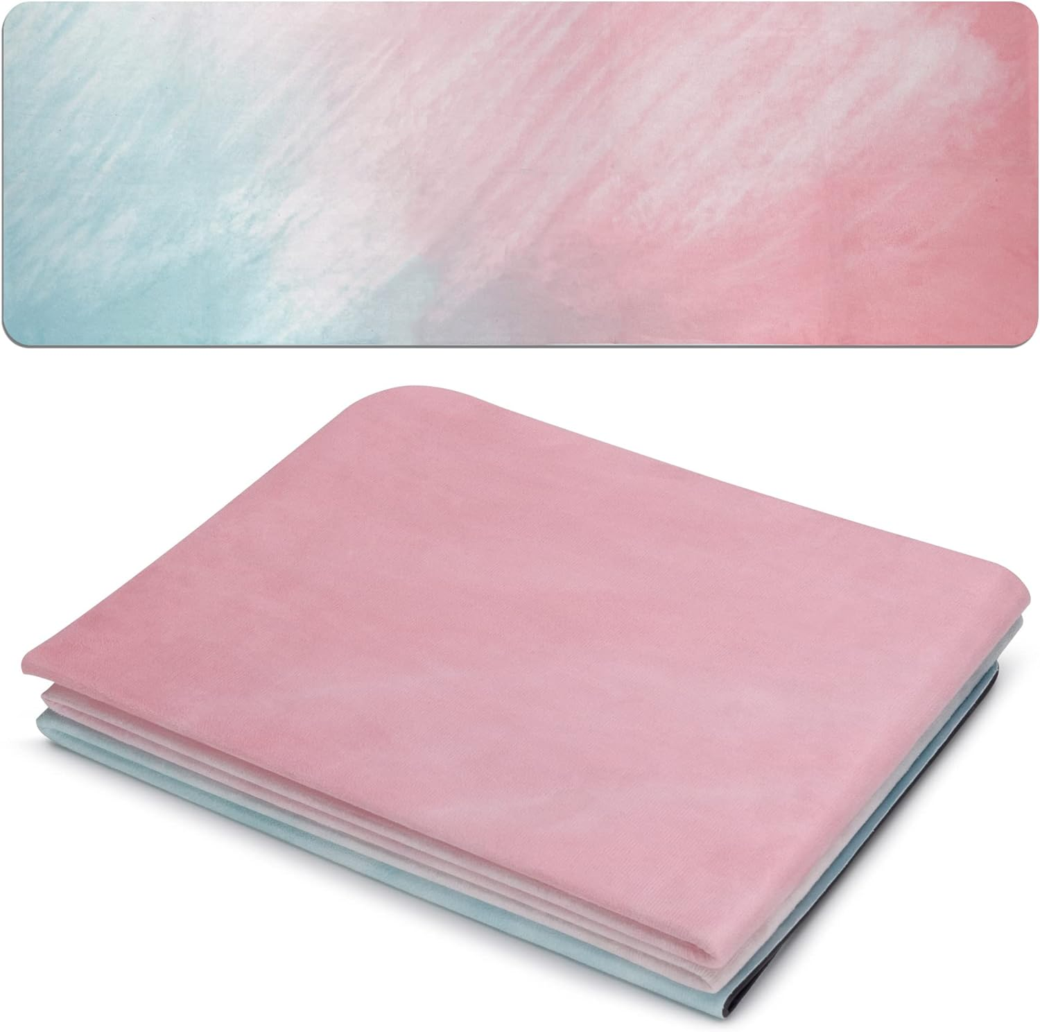 Yoga Mat Suede Printed Folding Travel Non Slip Fitness & Exercise Mat for Hot Yoga Pilates by VANILLACHOCOLATE image number 2