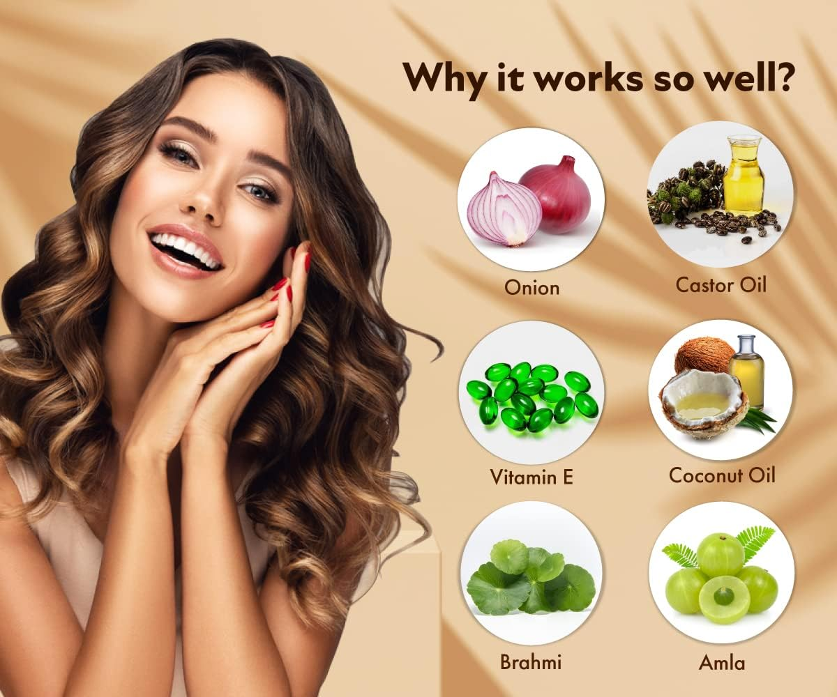 Urbangabru Onion Oil for Hair Growth Organic | Onion Juice| Hair Oil for Dry Damaged Hair and Growth (8 Fl Oz) image number 1