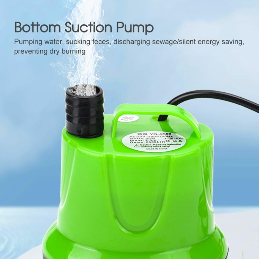 Leona Co Submersible Fish Tank Water Pump | Bottom Suction Aquarium Circulation Pump | High Flow Oxygenation Pump for Fish Tanks, Ponds & Aquariums (60W)