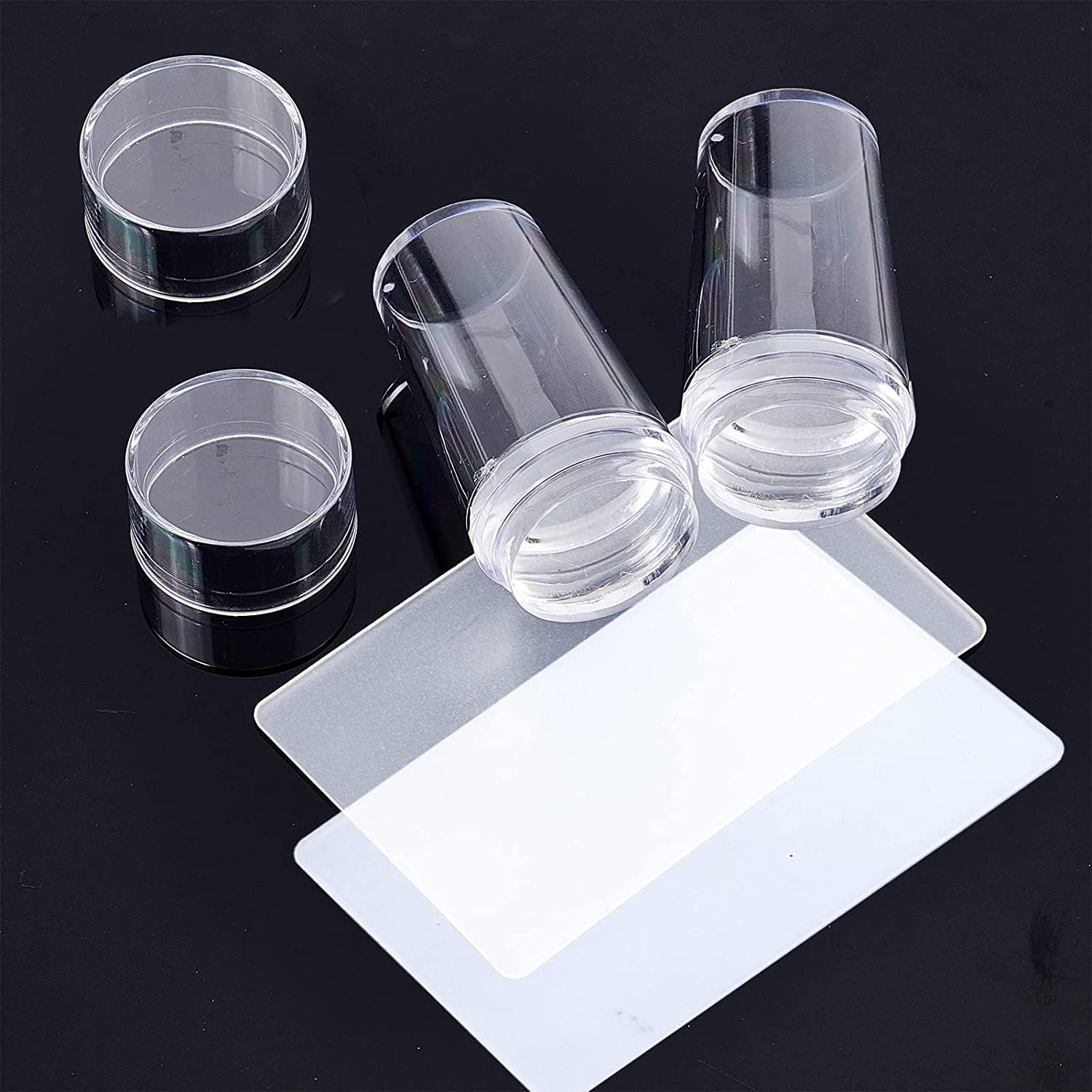 Norhogo Nail Art Stamper with Scraper, Silicone Nail Stamp, for Stamping & French Nails, Fingernails Stamping for Varnish, UV Gel or Acrylic, DIY Manicure Tools, Nail Transfer Stamp (2 Pieces) image number 4