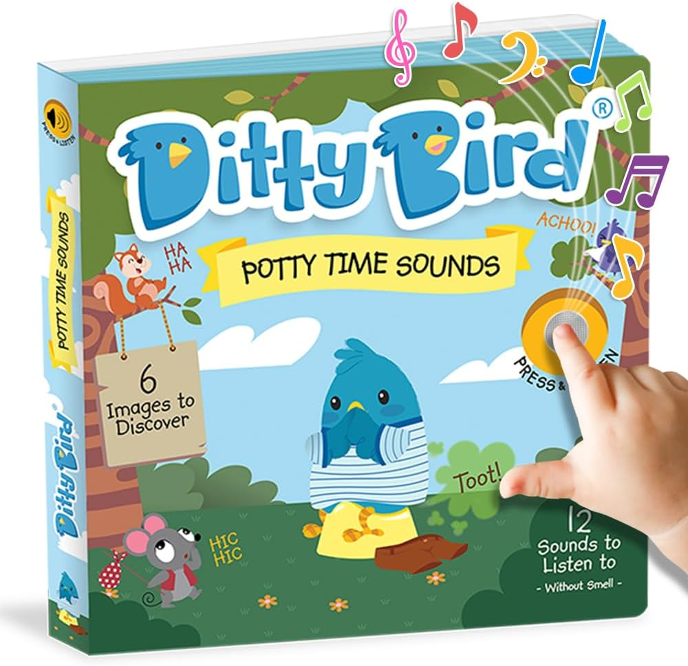DITTY BIRD Potty Time Musical Book | Interactive Toddler Book for 1-3 Year Olds | Toilet Training Nursery Rhyme Toy with 12 Melodies image number 2