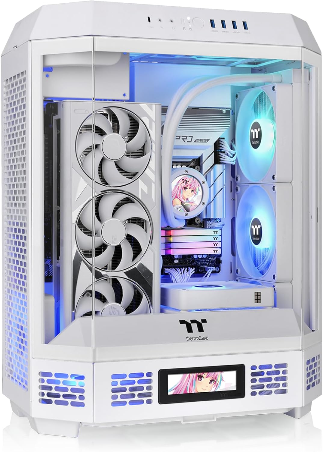Thermaltake the Tower 600 Tempered Glass Mid Tower Case Snow Edition, CA-1Z1-00M6WN-00