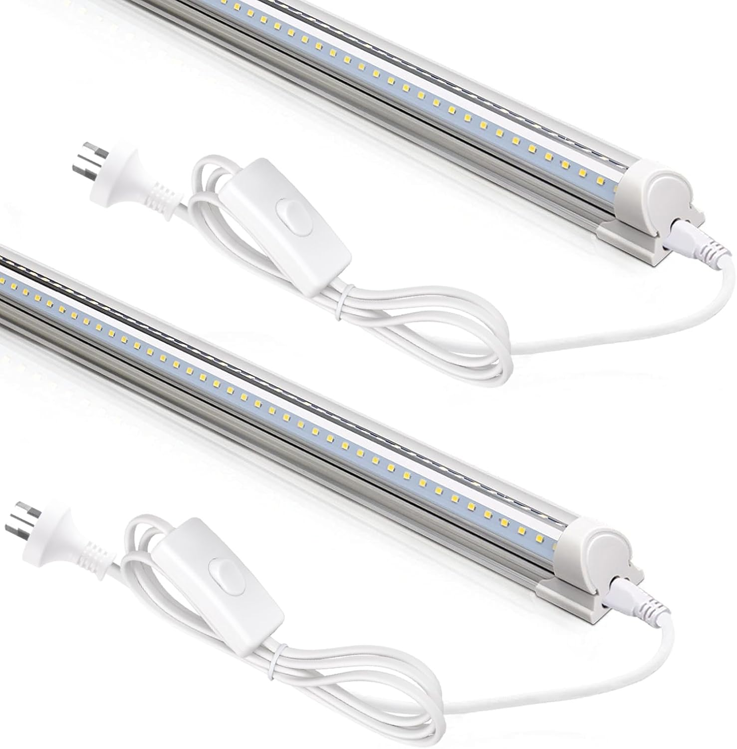 Barrina T8 LED Shop Light 2FT, 20W 3000LM 5000K, T8 LED Light Fixture, V Shape, Daylight White, Clear Cover, Hight Output, Shop Lights for Garage Warehouse Workshop, 2 Packs image number 2