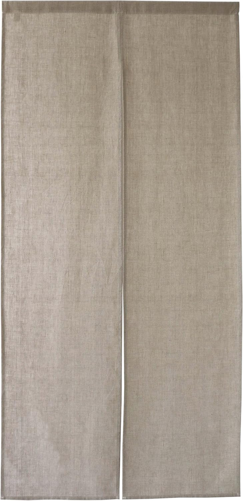Sunnyday Fabric Linen 100% Doorway Curtain (W33.5 Xh66.9) Japanese Noren Tapestry, Graysh Beige, for Any Type of Room image number 4