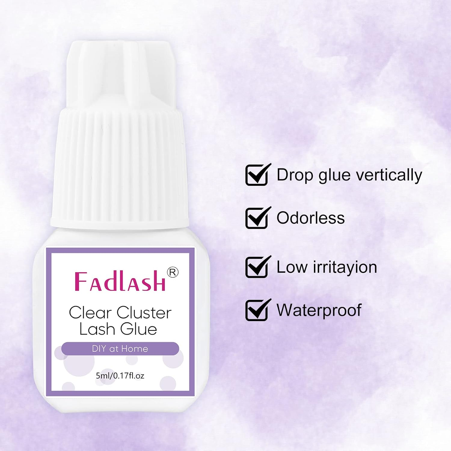 Cluster Lash Glue Clear Individual Lash Glue 7-15 Days Retention 2-3S Dry Time for DIY Lash Extension 5Ml image number 4